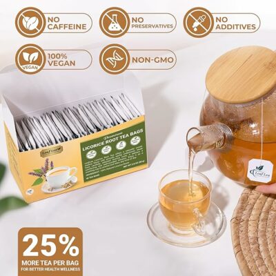 LeafLea 40 Premium Licorice Root Tea Bags 100% Pure Licorice Spice Tea