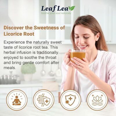 LeafLea 40 Premium Licorice Root Tea Bags 100% Pure Licorice Spice Tea