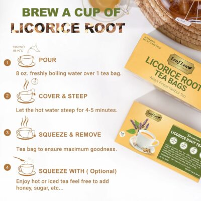 LeafLea 40 Premium Licorice Root Tea Bags 100% Pure Licorice Spice Tea