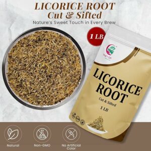 Licorice Root 1 LB Cut and Sifted 100% Pure & Natural Dried Licorice Root