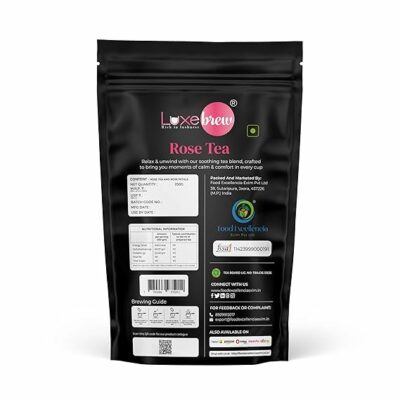 Luxebrew Rose Tea Soothing Floral Herbal Tea Blend 250g
