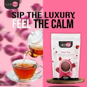 Luxebrew Rose Tea Soothing Floral Herbal Tea Blend 250g