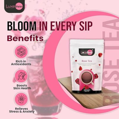 Luxebrew Rose Tea Soothing Floral Herbal Tea Blend 250g