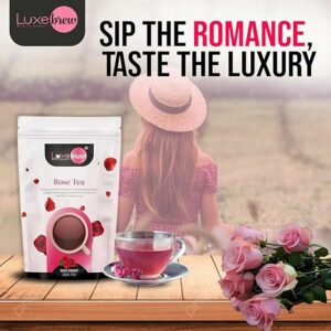 Luxebrew Rose Tea Soothing Floral Herbal Tea Blend 250g