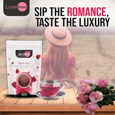 Luxebrew Rose Tea Soothing Floral Herbal Tea Blend 250g