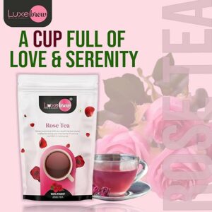 Luxebrew Rose Tea Soothing Floral Herbal Tea Blend 250g