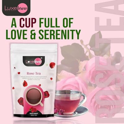Luxebrew Rose Tea Soothing Floral Herbal Tea Blend 250g