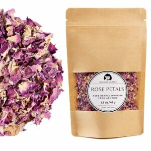 Rose Petal Herbal Tea Rosa damascena Whole Dried Petals 1.5 oz 43g