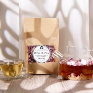 Rose Petal Herbal Tea Rosa damascena Whole Dried Petals 1.5 oz 43g