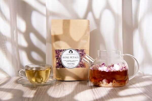 Rose Petal Herbal Tea Rosa damascena Whole Dried Petals 1.5 oz 43g