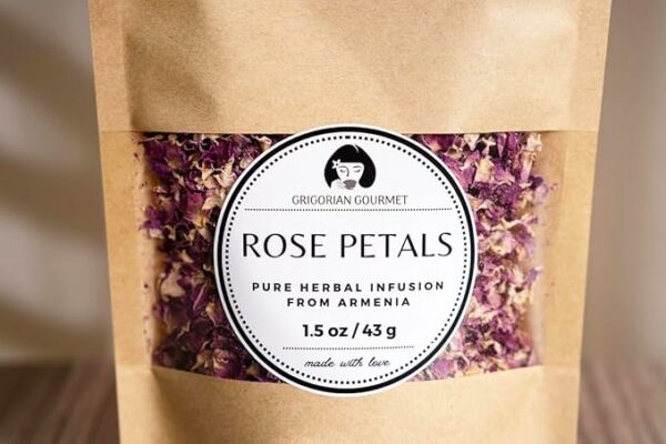 Rose Petal Herbal Tea Rosa damascena Whole Dried Petals 1.5 oz 43g