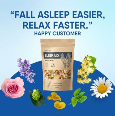 Sleep Aid Herbal Tea Organic Calming Blend with Lemon Balm