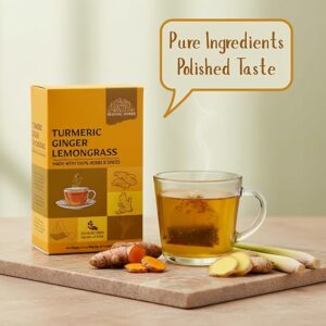 Turmeric Ginger Lemongrass Tea Bags Herbal Blend 30 Tea Bags