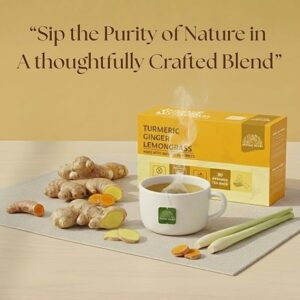 Turmeric Ginger Lemongrass Tea Bags Herbal Blend 30 Tea Bags