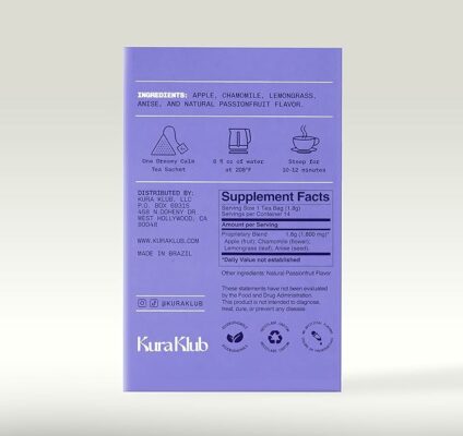 Kura Klub Nighttime Sleep & Relaxation Tea Herbal Blend for Stress-Free Evenings 14 Teabags