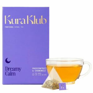 Kura Klub Nighttime Sleep & Relaxation Tea Herbal Blend for Stress-Free Evenings 14 Teabags