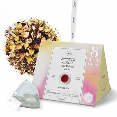 ALTDIF Hibiscus Papaya Day Melody Herbal Tea Bag Set for Relaxation and Focus 8 Teabags