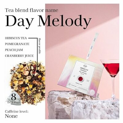 ALTDIF Hibiscus Papaya Day Melody Herbal Tea Bag Set for Relaxation and Focus 8 Teabags