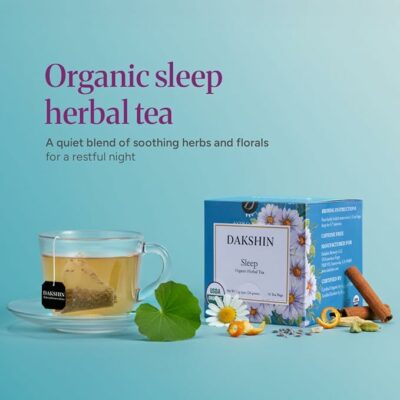 DAKSHIN Organic Sleep Tea Bedtime Relaxation Tea 16 Teabags