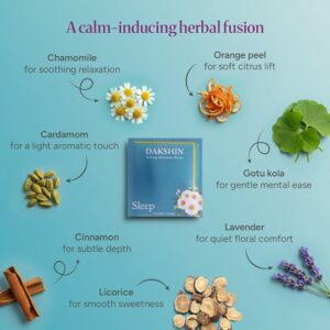 DAKSHIN Organic Sleep Tea Bedtime Relaxation Tea 16 Teabags