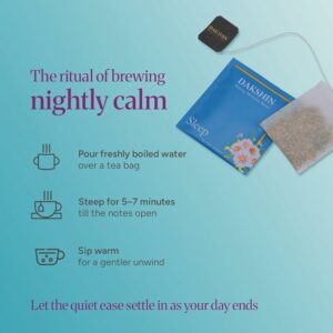 DAKSHIN Organic Sleep Tea Bedtime Relaxation Tea 16 Teabags