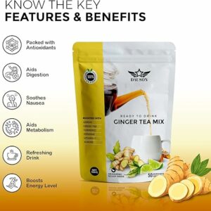 Ginger Turmeric Tea Mix Refreshing Blend of Decaf Green Tea 50 Servings