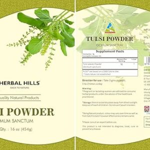 Herbal Hills Tulsi Powder Holy Basil Leaf Powder 16 Oz Herbal Tea