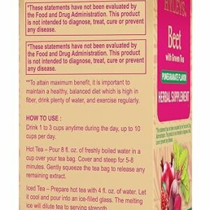 Hyleys Beet & Green Tea with Natural Herbal Energy Tea 25 Tea Bags