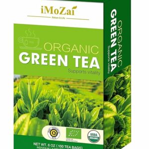 Imozai Organic Green Tea Bags 100 Individually Wrapped Teabags