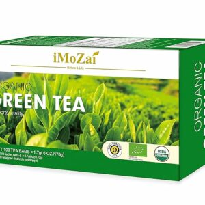 Imozai Organic Green Tea Bags 100 Individually Wrapped Teabags
