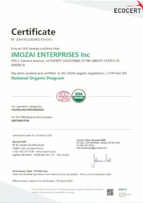 Imozai Organic Green Tea Bags 100 Individually Wrapped Teabags
