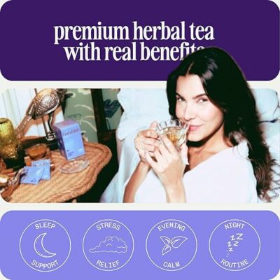 Kura Klub Nighttime Sleep & Relaxation Tea Herbal Blend for Stress-Free Evenings 14 Teabags