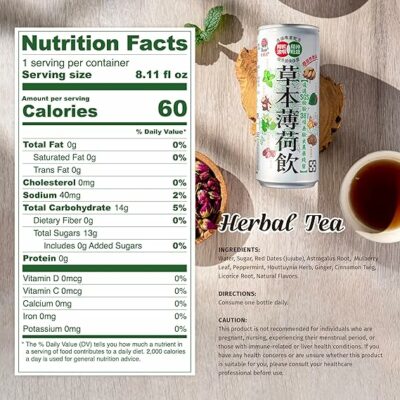 NÜLIFE Peppermint Herbal Iced Tea 8 Botanical Blend for Cooling Refreshment Pack of 24