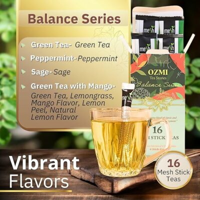 OZMI Premium Green Tea 16 Mesh Stick Teas