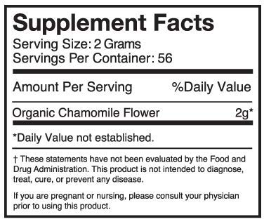 Organic Chamomile Whole Flower Loose Leaf Tea Leaves 4oz
