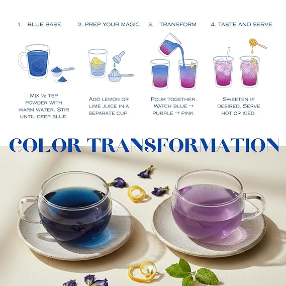 Queen Omi Organic Butterfly Pea Flower Tea Powder Herbal Tea 80g