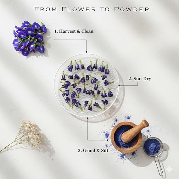 Queen Omi Organic Butterfly Pea Flower Tea Powder Herbal Tea 80g