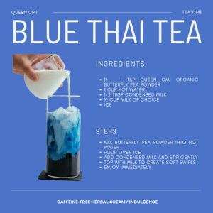 Queen Omi Organic Butterfly Pea Flower Tea Powder Herbal Tea 80g