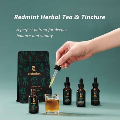 Redmint Herbal Tea Mastery Brain Boost Five Treasures Tea for Focus and Energy 10 TeaBags