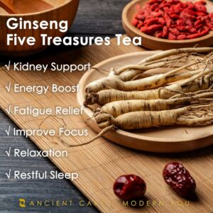Redmint Herbal Tea Mastery Brain Boost Five Treasures Tea for Focus and Energy 10 TeaBags