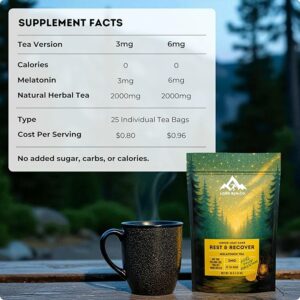 Rest &  Recover Sleep Herbal Tea with Melatonin 25 Tea Bags