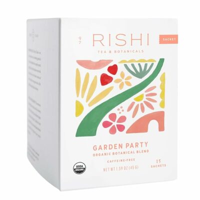 Rishi Tea Garden Party Herbal Tea Organic Caffeine Free 15 Sachet Bags