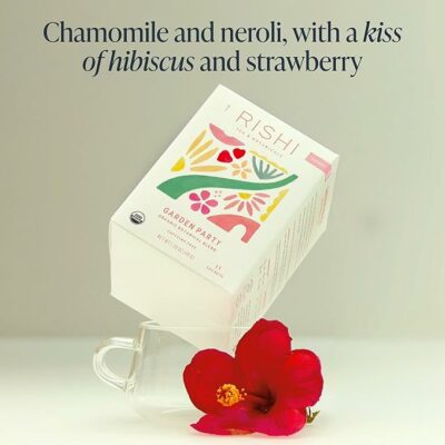 Rishi Tea Garden Party Herbal Tea Organic Caffeine Free 15 Sachet Bags
