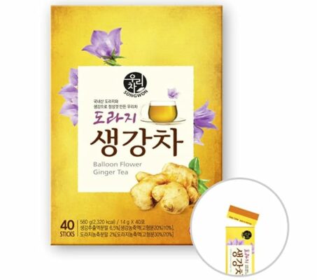 SONGWON Korean Doraji Balloon Flower Root Ginger Tea Sticks 40 Sticks