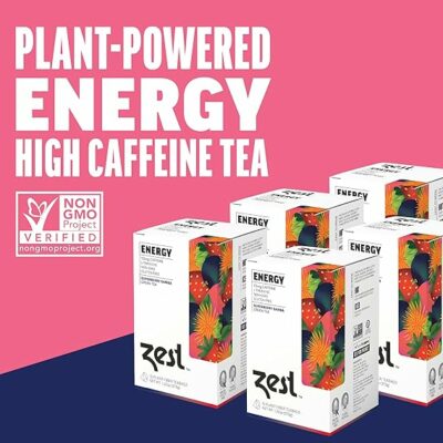 Zest Energy Green Tea High Caffeine Strawberry Acai & Passion Fruit Tea 15 Teabags