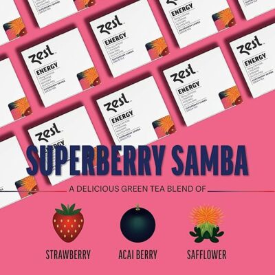 Zest Energy Green Tea High Caffeine Strawberry Acai & Passion Fruit Tea 15 Teabags