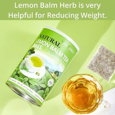 60 Lemon Balm Tea Bags Dried Lemon Balm Leaves Tea Stress Relief & Sleep Support