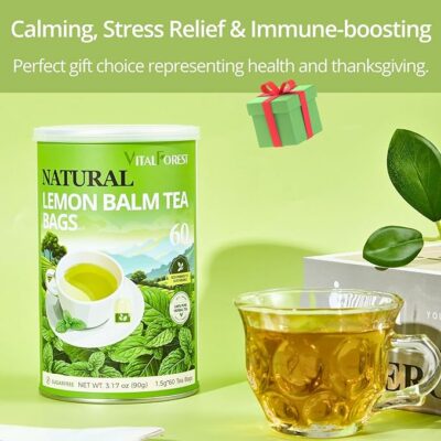 60 Lemon Balm Tea Bags Dried Lemon Balm Leaves Tea Stress Relief & Sleep Support