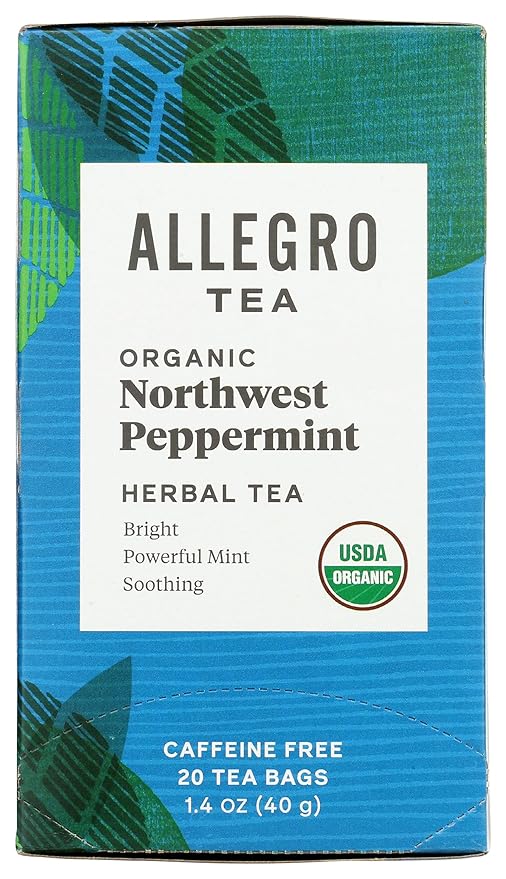 Allegro Tea Organic Northwest Peppermint Tea Bags 20 Teabags
