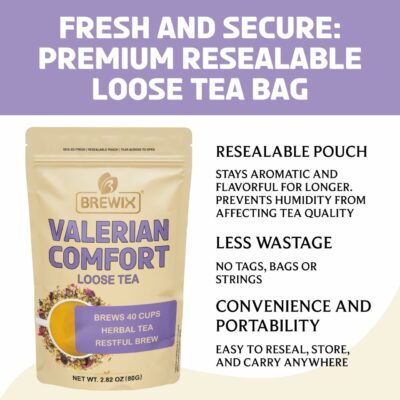 BREWIX Valerian Comfort Tea for Sleep and Relaxation 40+ Cups